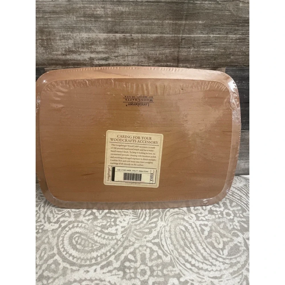 Longaberger WoodCrafts 2004 Father's Day Valet Basket Lid Leather Handle 51013